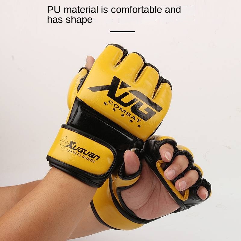 MMA Boxing Gloves Thickened Half Finger Boxing Gloves Sanda Fighting Boxing Gloves Adult and Childre