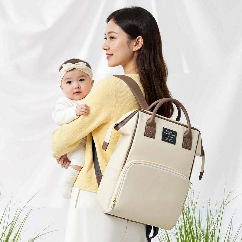 New Simple Mummy Bag Waterproof Large Capacity Mummy Backpack Portable Baby Diaper Bag ChtB