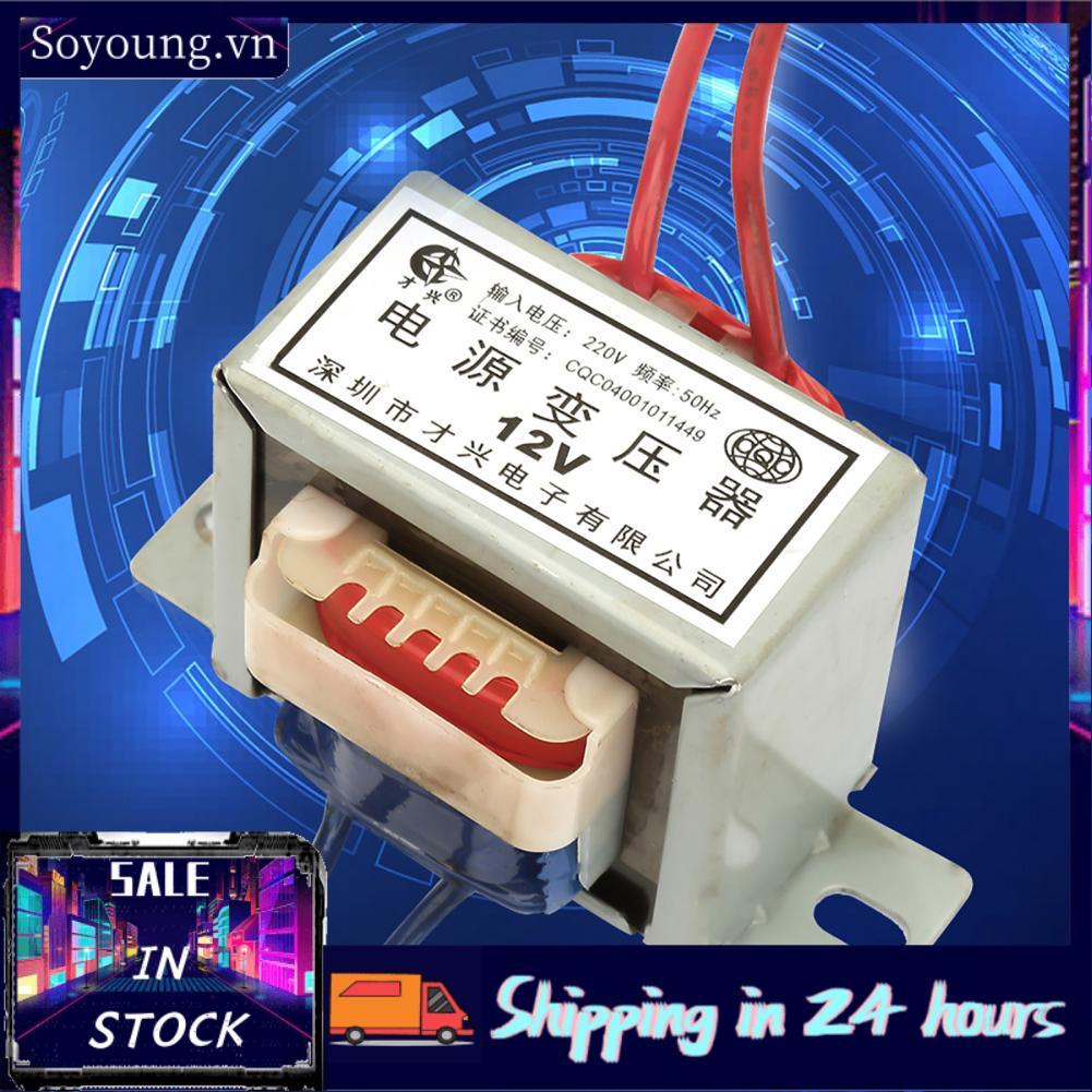 Soyoung Máy biến áp điện đơn AC 220V sang 12V/24V 10W 50Hz Máy biến áp điện tử (12V)