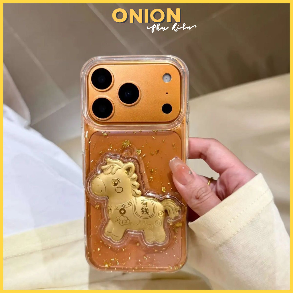 Ốp điện thoại trong suốt hình ngựa may mắn (phụ kiện onion)