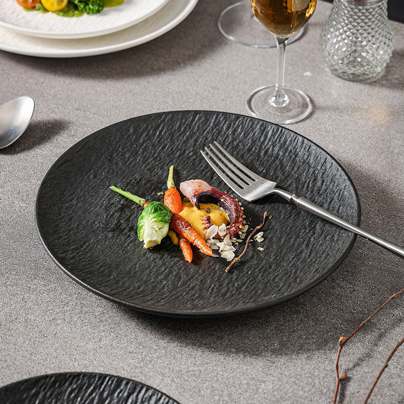 Giá Trị Cao Đĩa Gốm Bộ Đồ Ăn Bít Tết Đĩa Mờ Ánh Sáng Bữa Ăn Salad Đĩa Trái Cây Đĩa Thực Phẩm Phương 