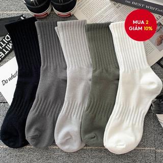 Tất Unisex Mid-Calf - Thoáng Khí, Màu Trơn, Đa Năng & Hợp Thời Trang Cho Phong Cách Hàng Ngày