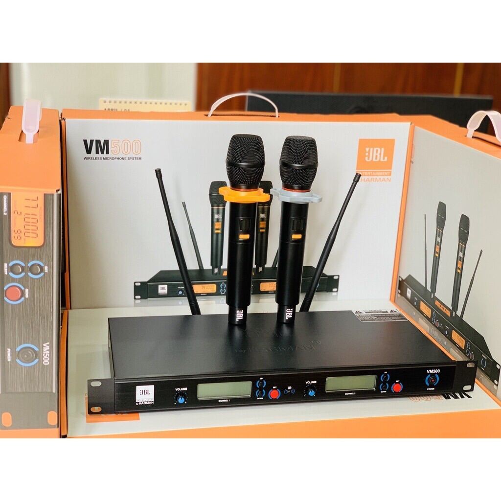 Micro Karaoke Không Dây JBL VM500 - Hàng nhập khẩu loại 1 xịn (cho dàn âm thanh Chính Hãng Thu âm Tu