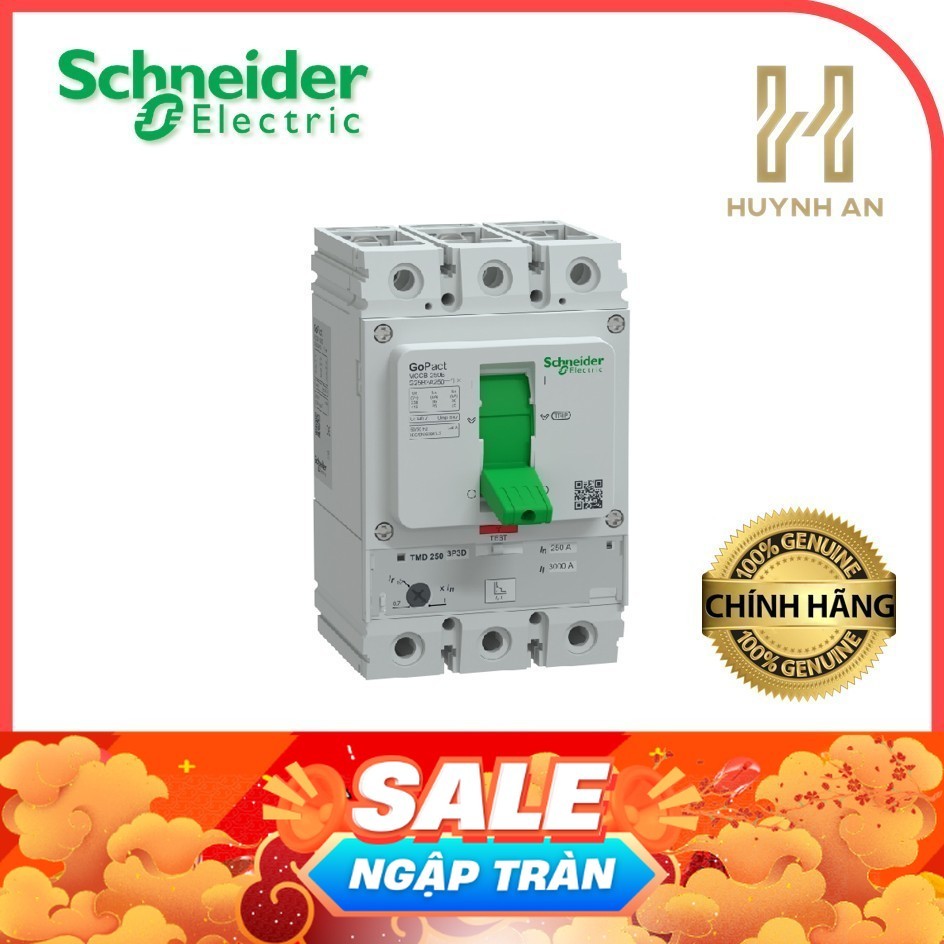 Cầu dao dạng khối MCCB GoPact 250B 3P 250A 25kA chỉnh định 0.7-1xIn - Schneider Electric - G25B3A250