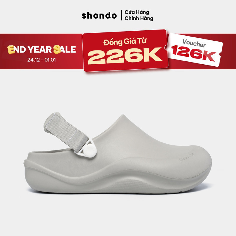   NEW ARRIVALS  Giày Clog Suke thoải mái sục nhựa đúc nam nữ đi mưa màu xám SUK2222 