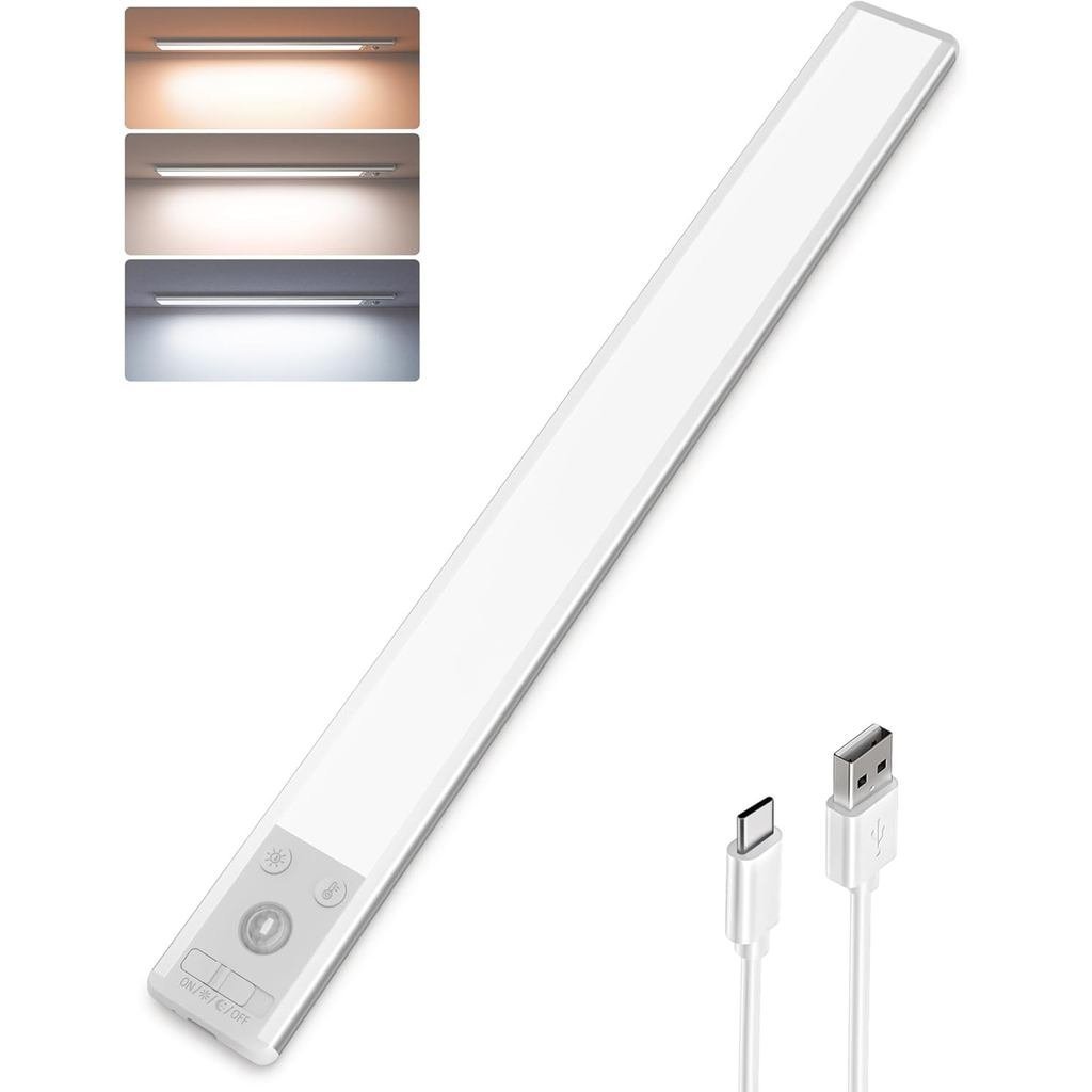 EZVALO Dưới Đèn Tủ, 80 Đèn Tủ Quần Áo Cảm Biến Chuyển Động LED 3 Nhiệt Độ Màu, Sạc 1900mAh Dưới Đèn 