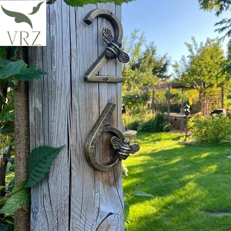 VRZ Bee House Số Ký Đồng Bee House Số Kim Loại Hàng Thủ Công Cửa Hiện Đại Ký Số Biển Hiệu Mảng Bám S