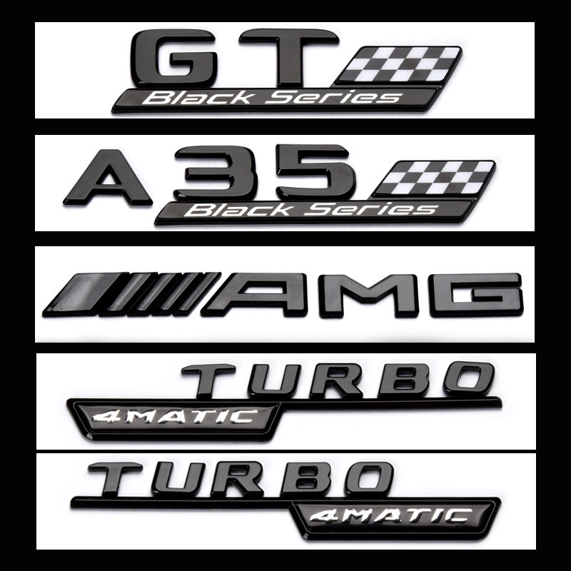 Mercedes-Benz Benz A35 Logo Xe Hơi AMG Logo Đuôi Logo GT bck series a45 Đen Logo Xe Hơi Dán Đuôi Log
