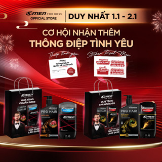   Túi quà  Set Quà Tặng Dầu gội nam Xmen for Boss Pro Hair 350g và Sáp khử mùi 70g 80g lưu hương & khóa mùi toàn diện 