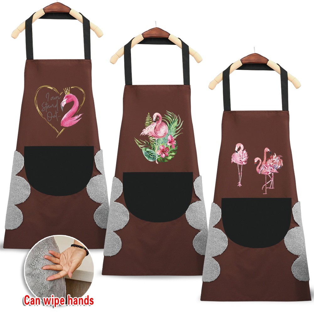 Restaurant Store Waiter Work Uniform With Pocket Cleaning Apron Professional Kitchen Apron Flamingo 