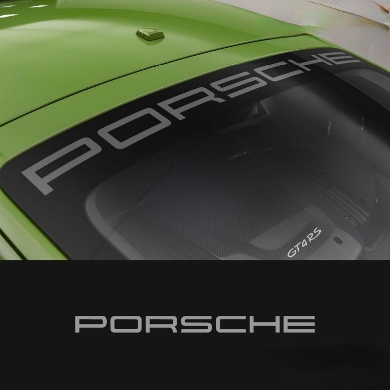 Porsche decals, 718 and Cayman front window decals, 918 GT4 RS rear window decals