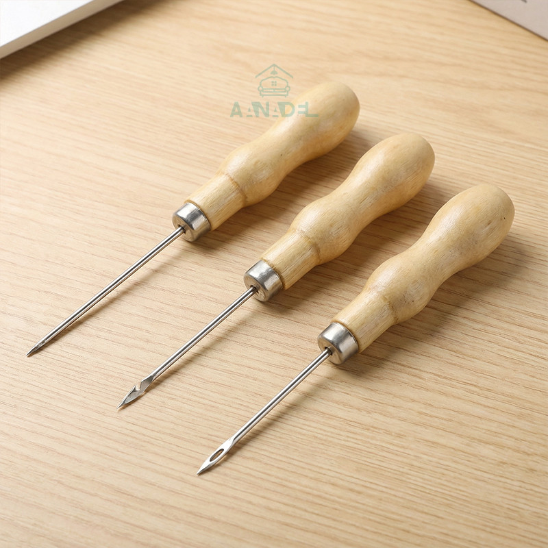 Aanadel📢Dụng cụ đục lỗ bằng gỗ 2mm, dùi đục lỗ, dụng cụ may vá da thủ công, dụng cụ làm giày