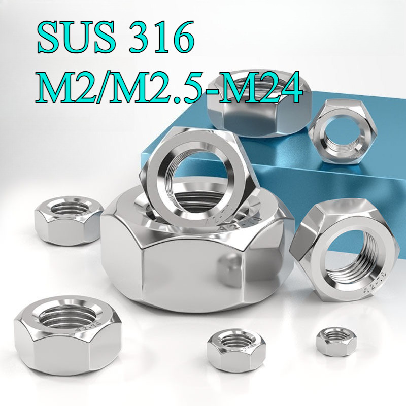 Tán Dẹp Ecu Inox 316, Cho ốc ，loại tốt，Đai ốc inox, ốc vít M2 / M2.5-M24 [JYD-ZZ-Z]