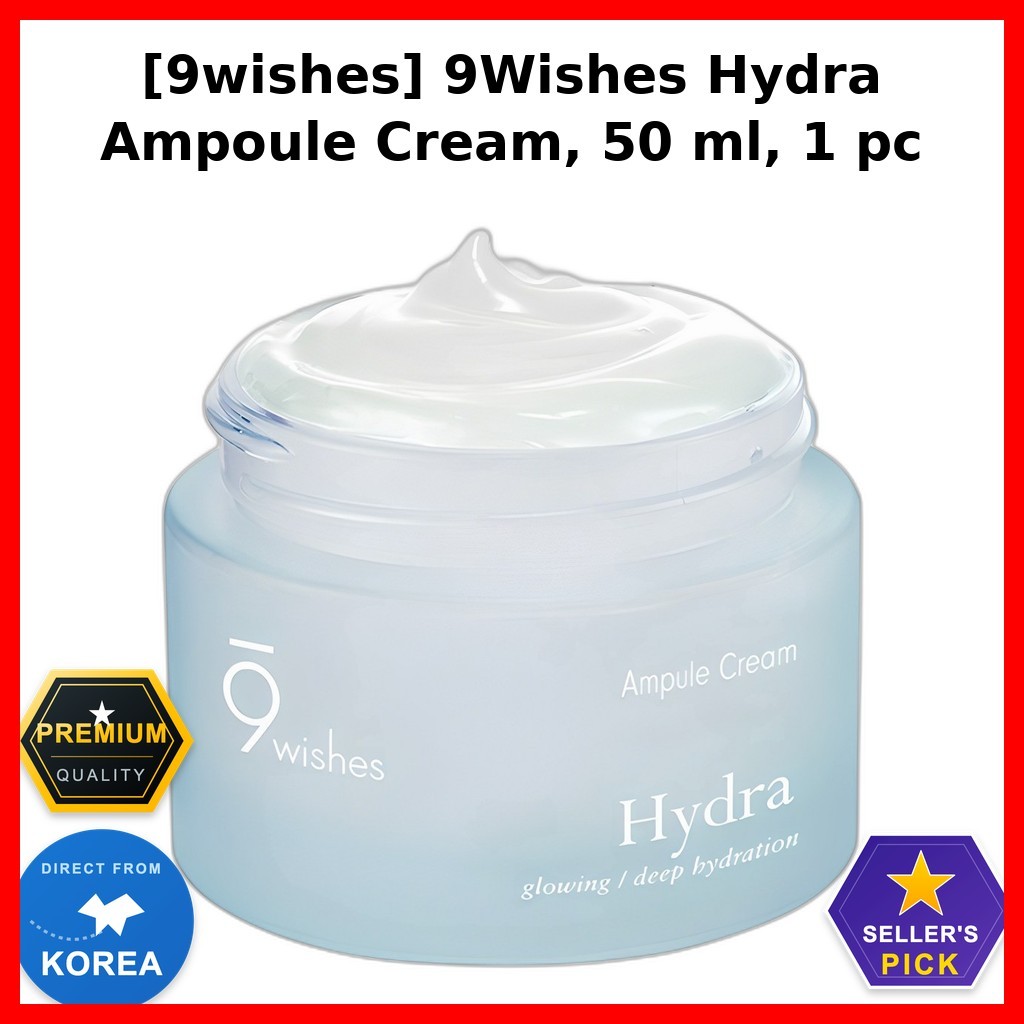 [9wishes] 9Wishes Hydra Ampoule Cream, 50 ml, 1 cái / Kem Ampoule Hàn Quốc / Dewy Finish / Chính hãn