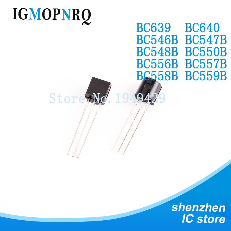 100 chiếc BC639 BC640 BC546B BC547B BC548B BC550B BC556B BC557B BC558B BC559B bóng bán dẫn bộ ba dòn