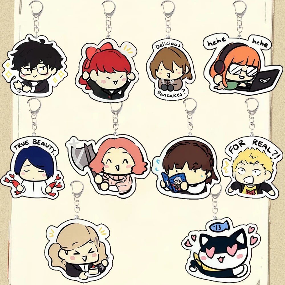 Móc khóa Anime Persona 5 Chibi Joker Morgana Ryuji Ann Yusuke Makoto Futaba Kasumi Akechi Mica Acryl