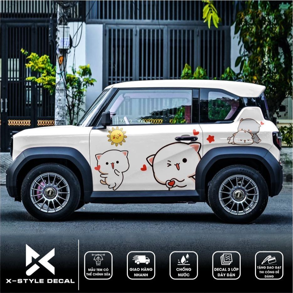 Tem dán xe VF3 - Decal Sticker Vf3 - Decal Dán Xe - Vf3 Cute ( ad - 11 )