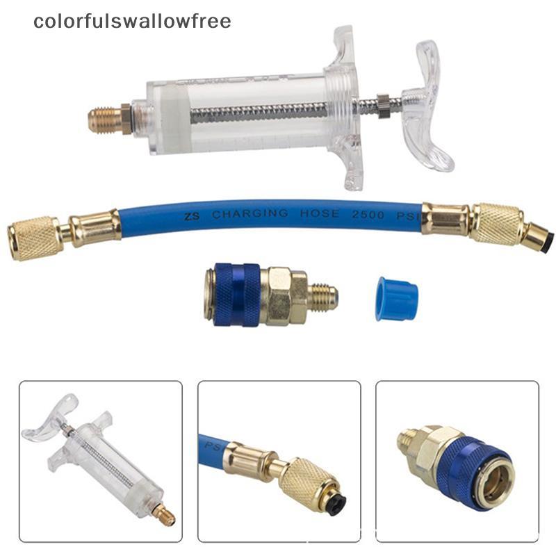 Colourswallowfree Car A / C Oil / Dye Injector 30Ml 1Oz Với Bộ Chuyển Đổi Qui Bên Thấp 1 / 4 Điều Hò