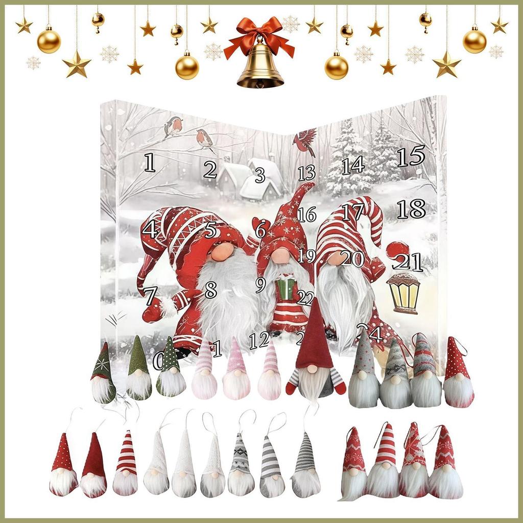 Giáng sinh Gnome Lịch Gnome Búp bê Gnome Sưu tập Lịch đếm ngược 24 ngày Đồ trang trí búp bê lùn cho 
