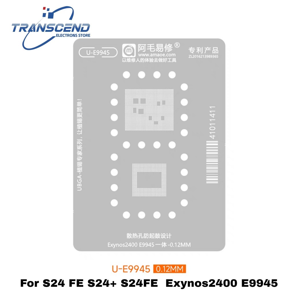 Exynos2400 U-E9945 Amaoe BGA Stencil Reballing cho Samsung Galaxy S24 + S24FE CPU RAM Hàn Thiếc Cây 