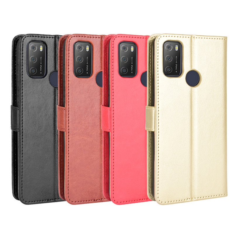 Thích hợp cho Alcatel Alcatel Alcatel 3L 2021 Ốp Điện Thoại 1S 2021 Vỏ Da Họa Tiết Ngựa Điên TCL20Y 