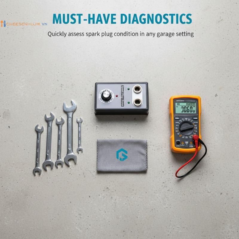 Cs 1 Bộ Xe Máy Cuộn Dây Cheer Spark Detector Có Thể Điều Chỉnh Lỗ Kép Lấp Lánh Plug Test Spark Test 