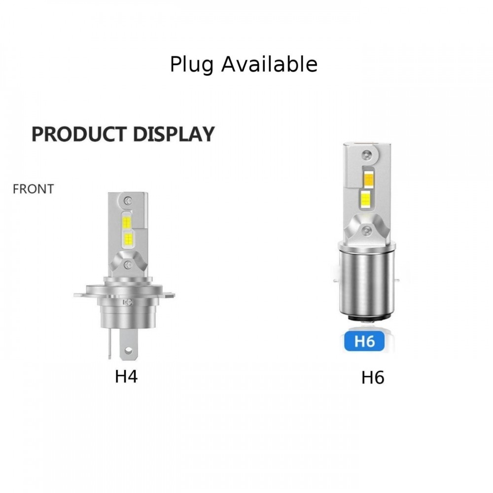 Bóng đèn pha LED 2000LM H4 6000K Tương thích với ô tô và xe máy