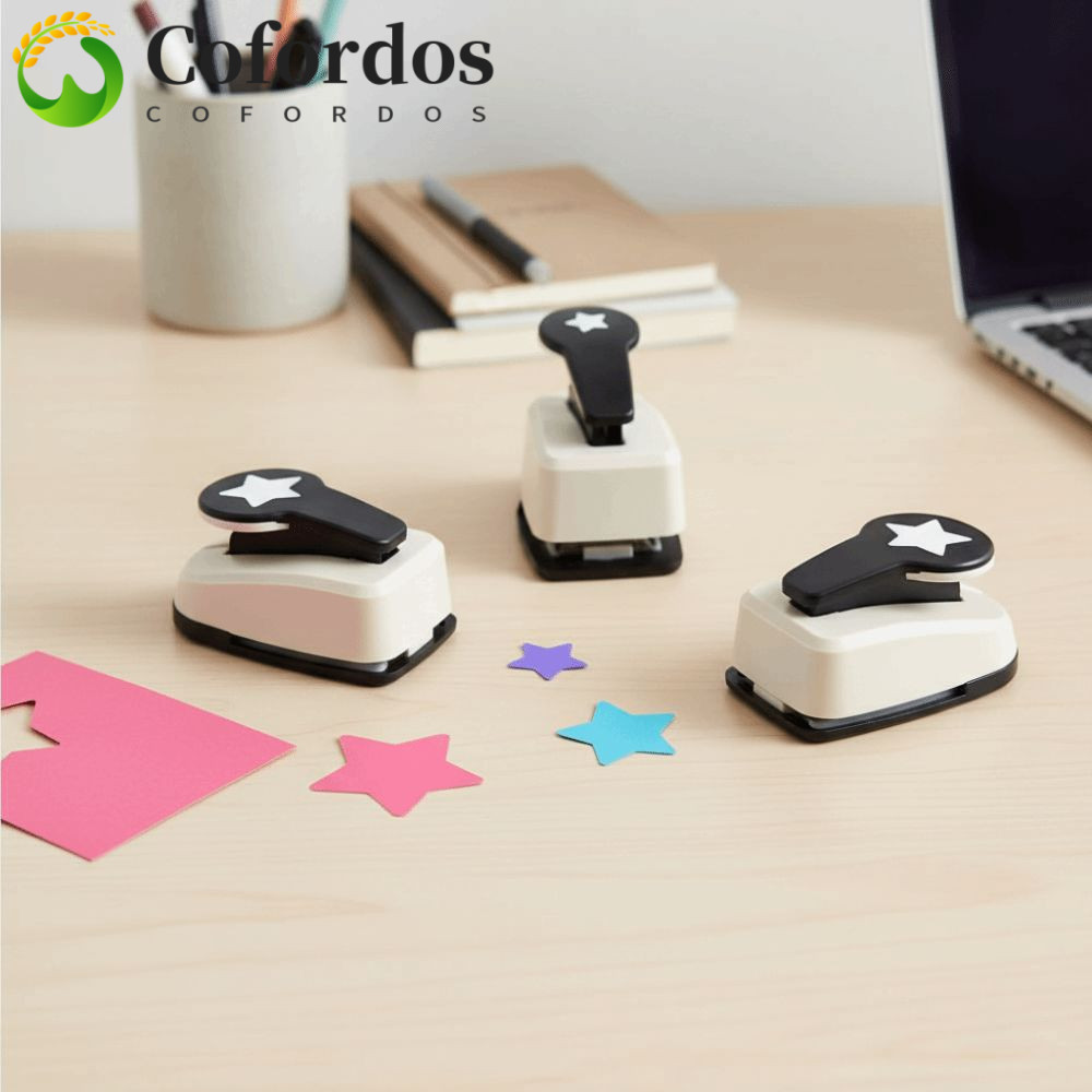 COFORDOS Craft Hole Puncher, Arts Crafts DIY Scrapbooking Punches Maker, Color Heart Punch 9 / 16 / 
