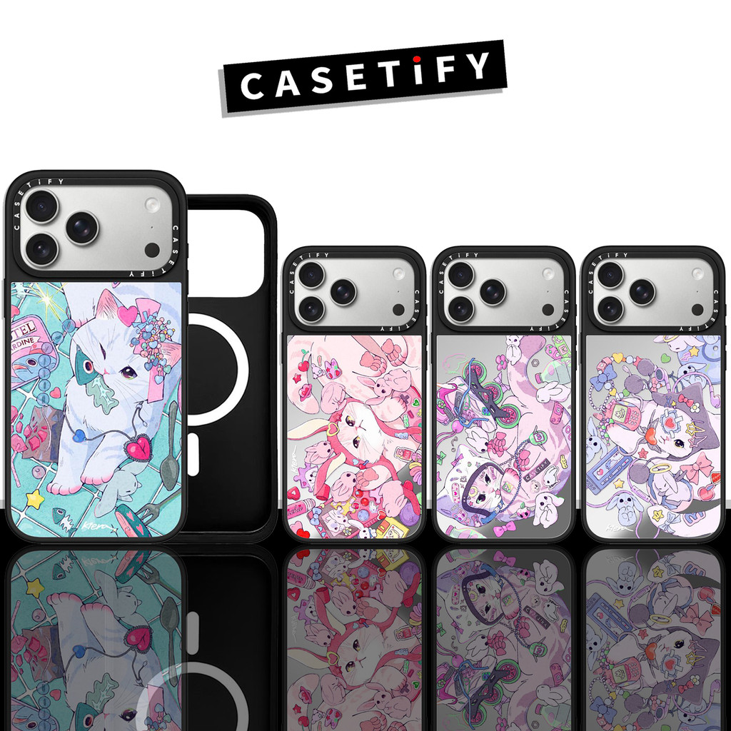 Vòng cổ ngọc trai Kiera Won Cat Casetify Gương Vỏ điện thoại từ tính Thích hợp cho iP17ProMax iP17Ai