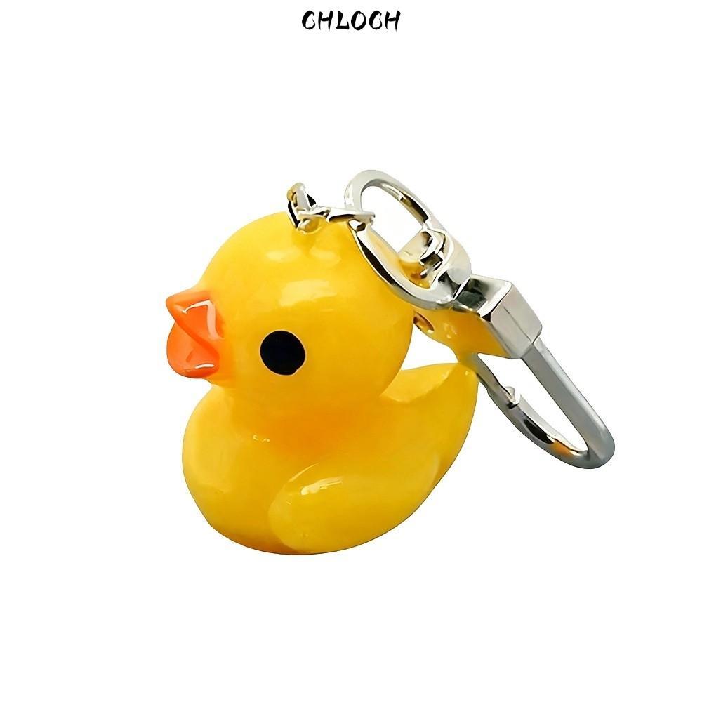 CHLOCH 5 Chiếc Vịt Móc Khóa Mặt Dây Chuyền, Vịt Vàng Nhỏ Hoạt Hình Móc Chìa Khóa Mini, Túi Sáng Tạo 