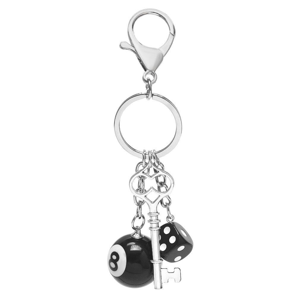 Spot Goods#New Dice Black8Billiard Keychain Simulation Pool Ball Keychain Car Bag Pendant Creative G