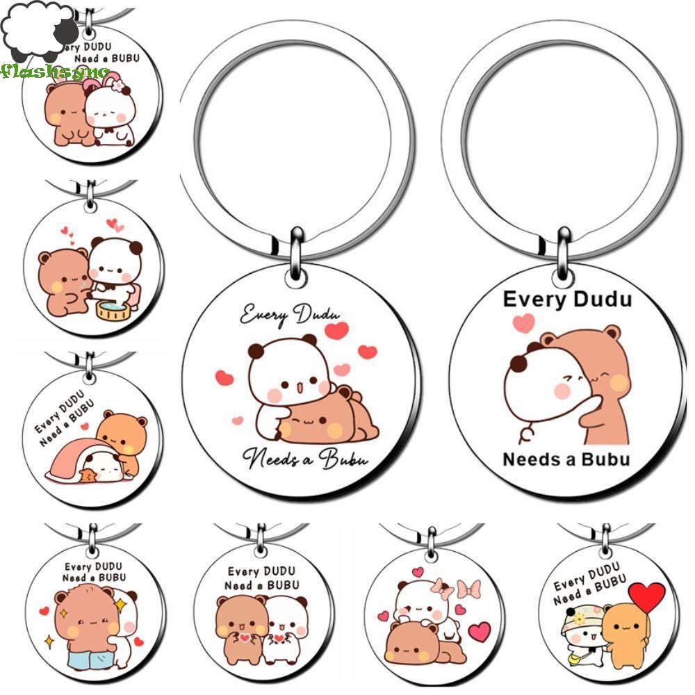 FLASHSYNC Bubu Dudu Móc Chìa Khóa, Mỗi Dudu Nhu Cầu Mặt Dây Chuyền Bubu Gấu Trúc Và Gấu Bubu Dudu, M