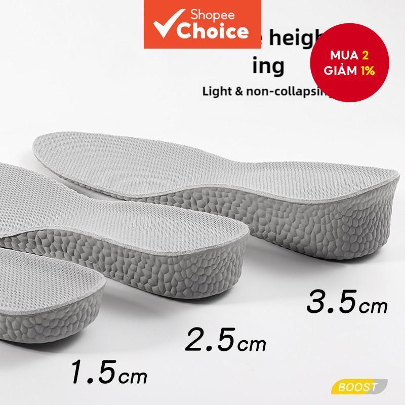 Đế lót chiều cao EVA có hỗ trợ vòm & nâng gót cho giày đi bộ và chạy bộ Unisex, nhẹ, thoải mái, vừa vặn đa kích thước