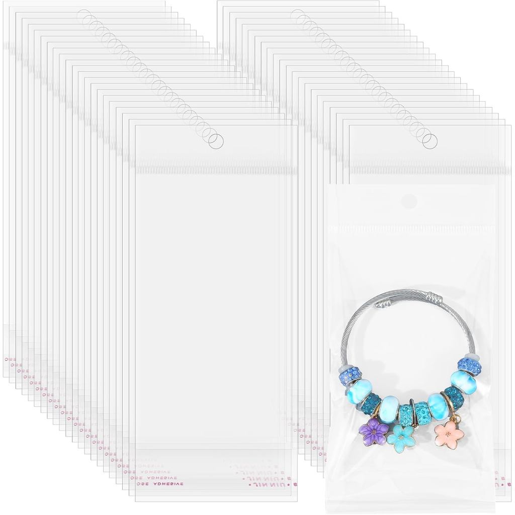 200 Chiếc Túi Cellophane Nhỏ 3x5 Inch, Lỗ Treo Túi Cellophane Tự Niêm Phong Có Lỗ Treo, Túi Bao Bì T