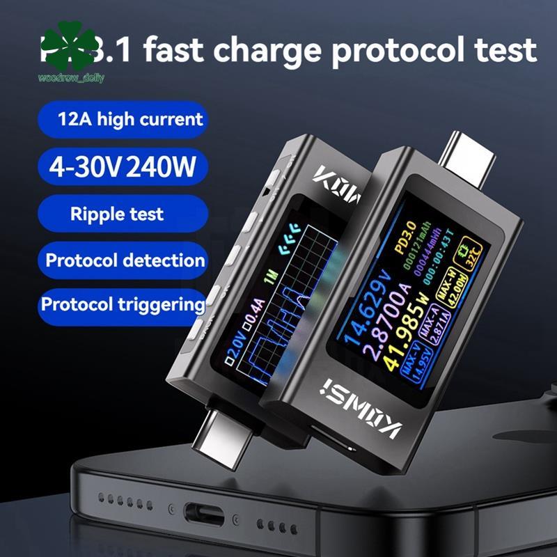 Máy kiểm tra dòng điện điện áp kỹ thuật số KWS-X1 DC 3.3-36V 0-12A Màn hình IPS Máy đo kích hoạt sạc