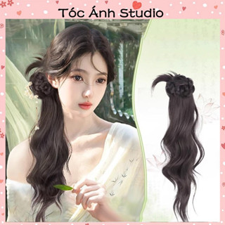  Tóc giả nữ xoăn dài tự nhiên phong cách Trung Quốc ánh sáng đẹp mắt 