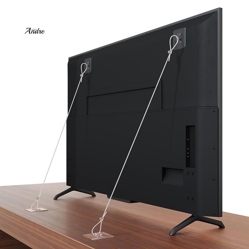 6 Gói Dây An Toàn TV 42Inch Có Thể Điều Chỉnh, Không Rỉ Dính Chống Kẹp Đồ Nội Thất Neo Tường Màn Hìn