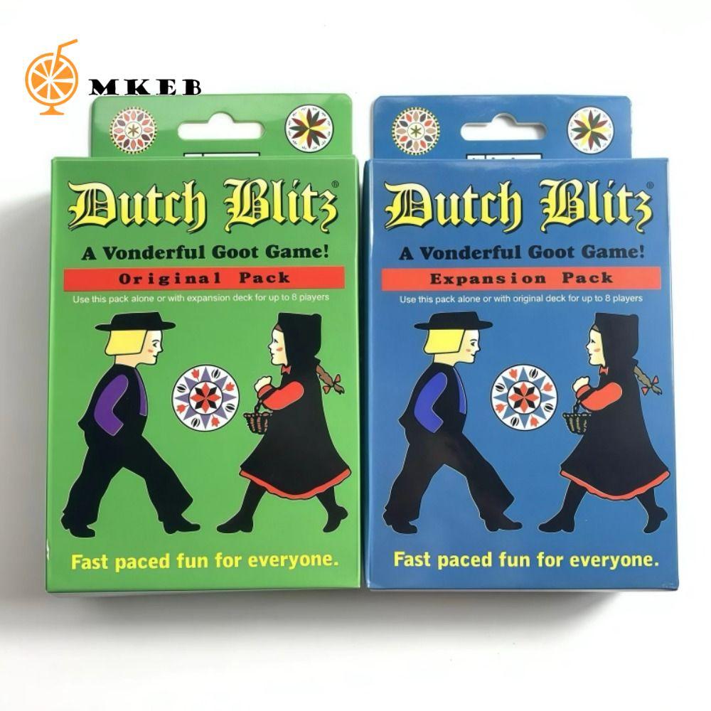 MKEB Dutch Blitz Game, Trò chơi bảng dễ học Dutch Blitz Original, Người lớn Trẻ em 160 thẻ Gói mở rộ