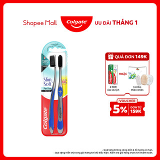  Bàn chải Colgate Slimsoft Flex Clean Charcoal nguyên khối than hoạt tính kháng khuẩn 