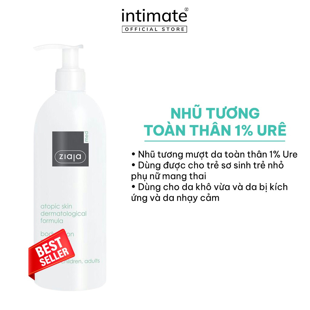  Nhũ Tương Toàn Thân 1% Urê Ziaja Med Atopic Skin Dermatological Formula Giúp Làm Mềm Da 400ml 