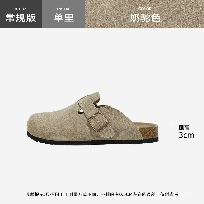 Bán Chạy 2026 Phong Cách Mới Giày Đế Dày Nửa Trượt Nữ Mùa Xuân Retro Slip-On Baotou Dép Bên Trong Tă