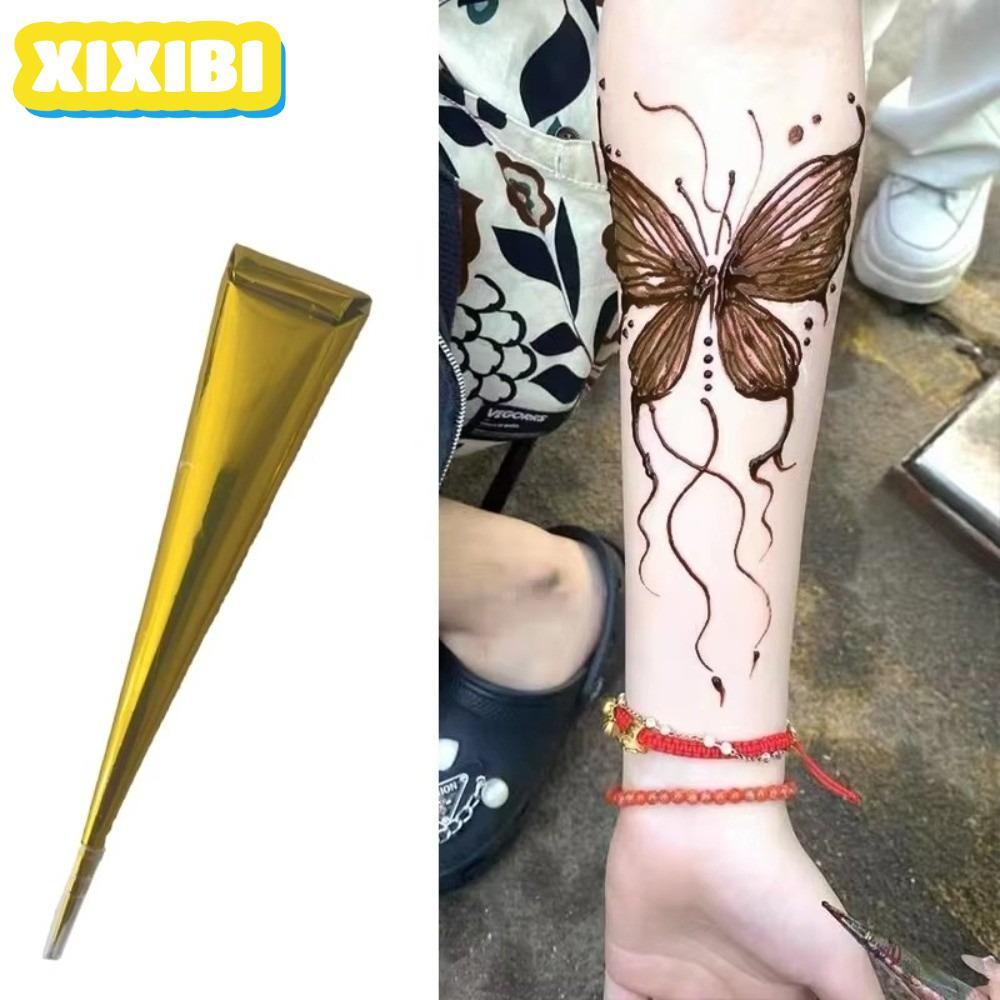 XIXIBI Henna Paste Cone - Kem xăm Henna màu nâu đen, dễ sử dụng,temporary tattoo