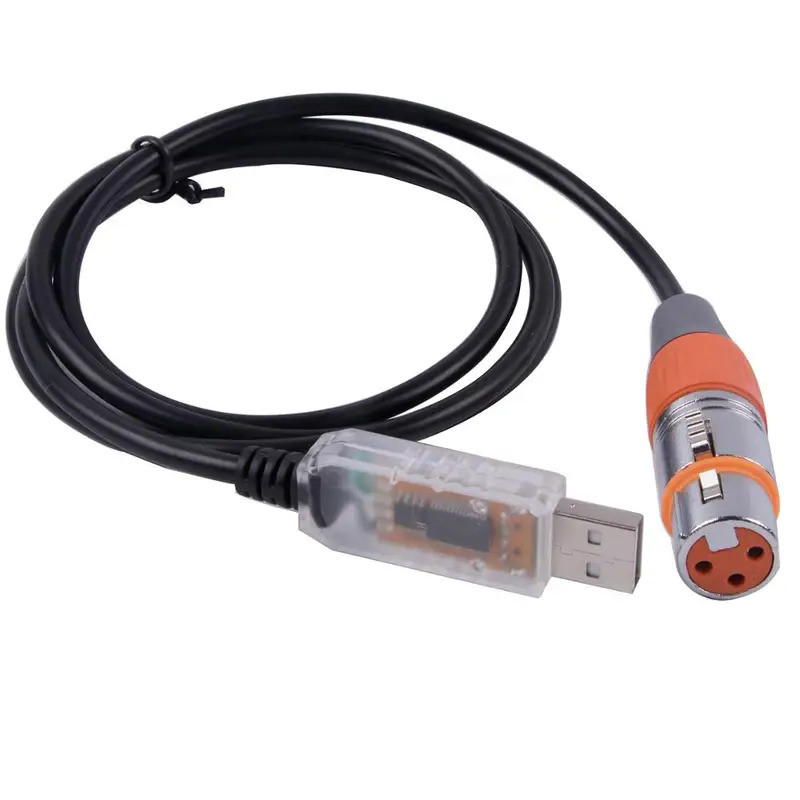 Cáp chuyển đổi giao diện USB sang DMX 3 / 6 / 10 / 12ft Chiều dài Đèn sân khấu PC DMX512 Bộ điều khi