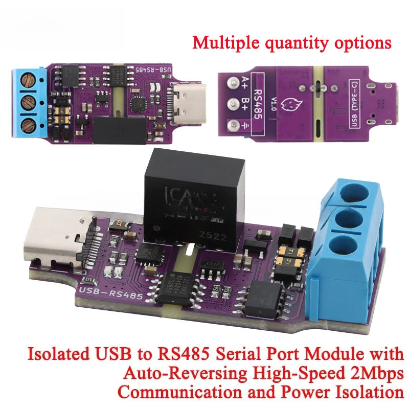 2 Cái / 1 Cái Mô-đun cổng nối tiếp USB sang RS485 cách ly với tốc độ cao tự động đảo ngược ​​Truyền 