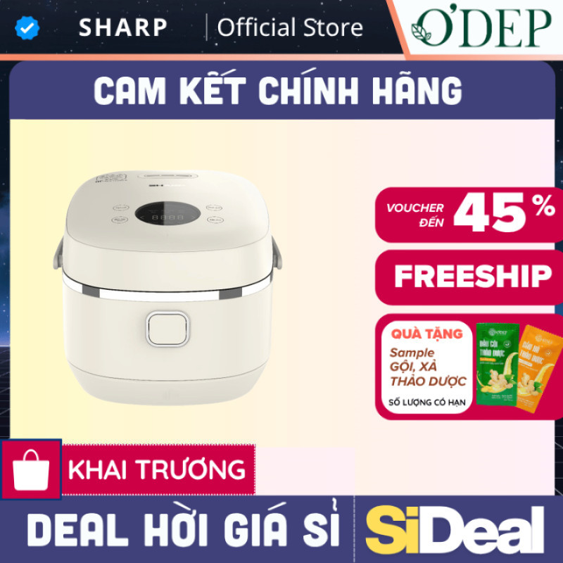 Nồi cơm cao tần Sharp 1 lít 1000W KS-IH10IX-WH, công nghệ IH 3D, phủ chống dính - SIDEAL SIL