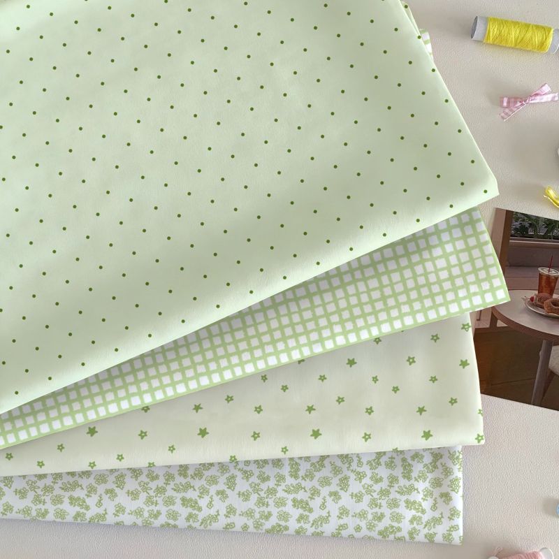 Khăn trải bàn màu xanh lá cây ấm áp 60x40 90x60 120x80 Hoa chấm bi Ins DIY Craft Trang trí đa kích t