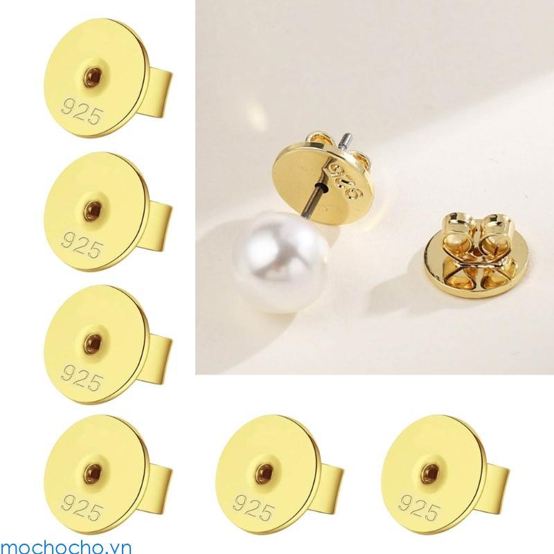 10pcs Round Disc Earring Stoppers Butterfly Clasp Ear Closures Plug for Earrings
