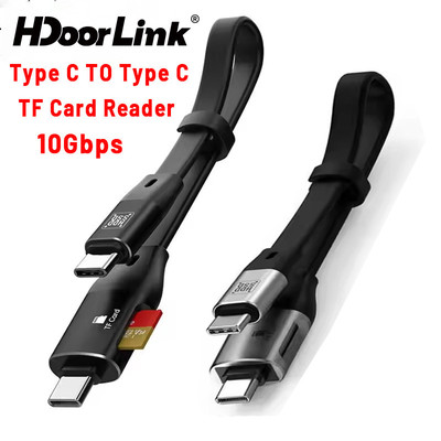 Cáp HdoorLink Type C sang Type C có đầu đọc thẻ TF 10Gbps Truyền dữ liệu tốc độ cao cho ổ cứng U