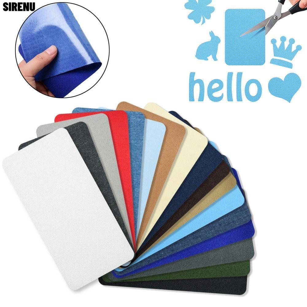 SIRENU 3 Cái Sửa Chữa Áo Khoác, Trang Phục Nhiều Màu Sắc Đính Miếng Dán Tự Dính, DIY Craft Linen Tru