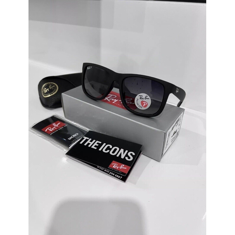 Kính râm Ray-Ban Justin RB4165 mới Màu đen mờ / Xám chuyển màu